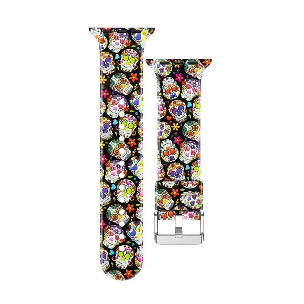 38/40/41mm Apple Watch  silicone strap - Colour skulls