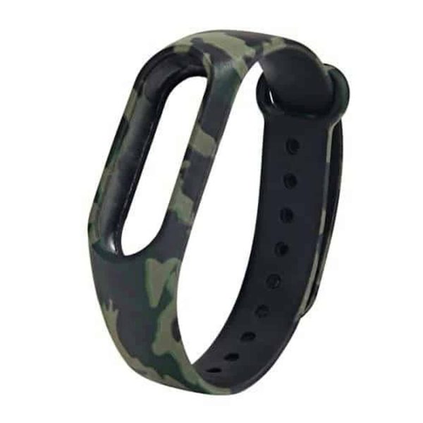 Xiaomi Mi Band 2 replacement silicone strap - Camo green