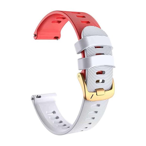 20mm Silicone Strap for Garmin Forerunner 245- Red & White