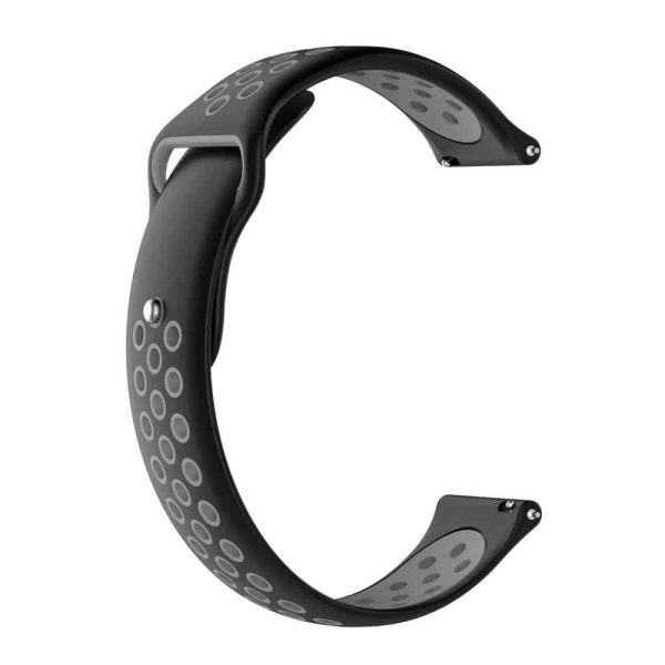 22mm Silicone Strap for Amazfit Pace/ Stratos- Black + Grey