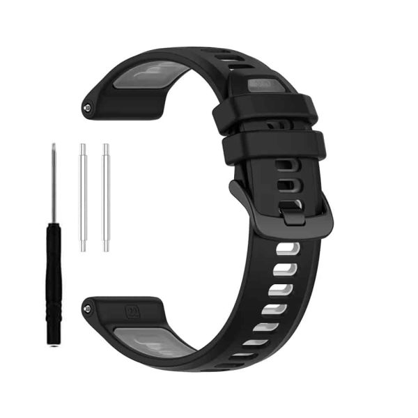 22mm Silicone Strap for Garmin Forerunner 970/ 570 47mm- Black