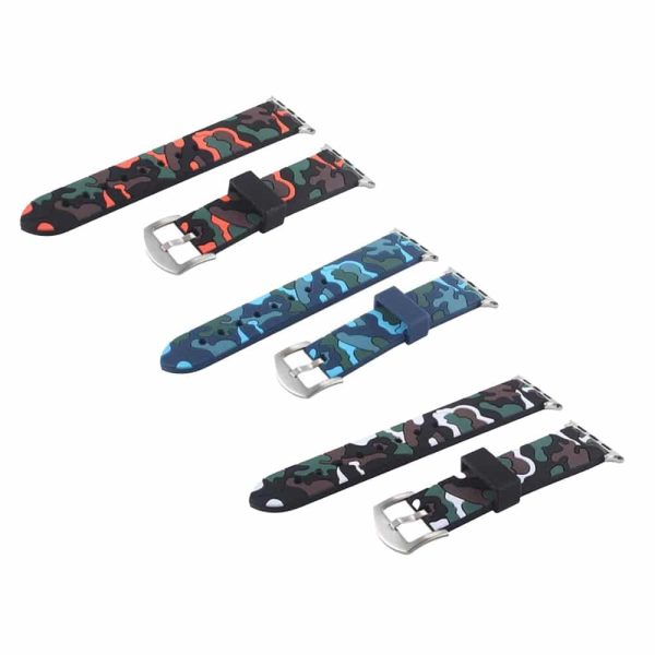 Silicone Straps for 38/40/41mm Apple Watch-Camo Print-3 Pack