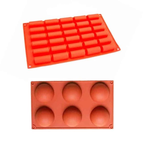 Mini Buche French Pastry and Round Silicone Baking Mould Combo
